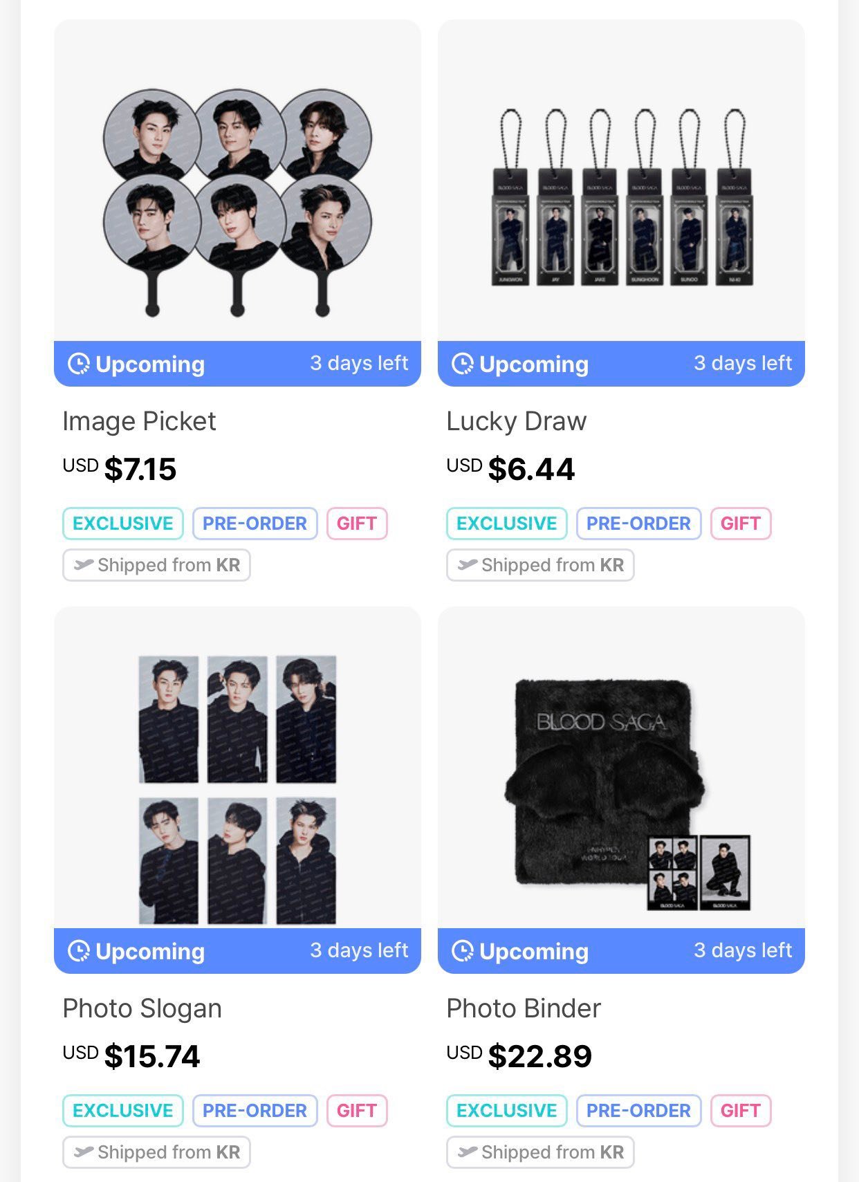ENHYPEN WORLD TOUR 'BLOOD SAGA OFFICIAL MERCHANDISE 🦇