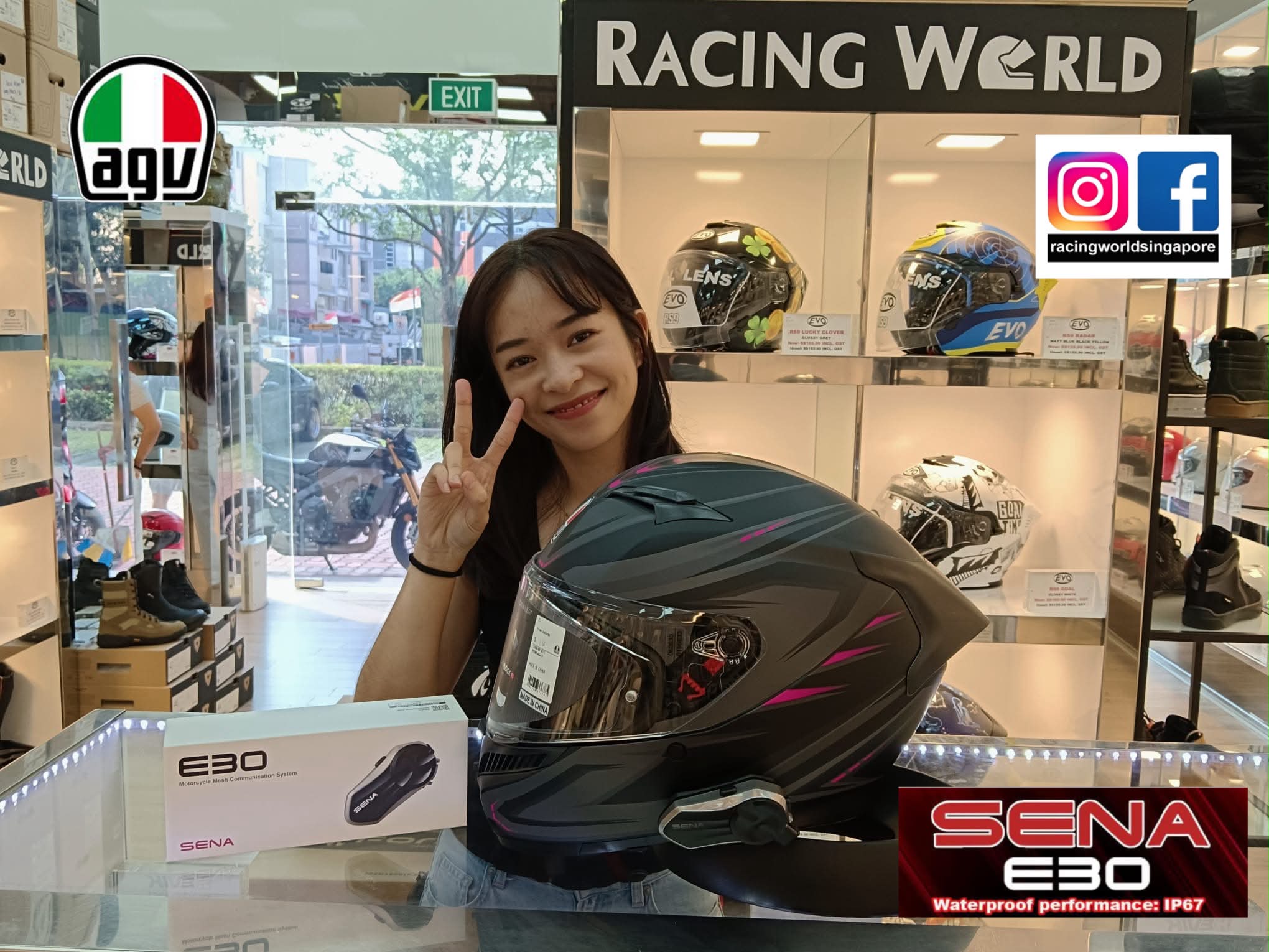 AGV K3 Asian Fit Syth Matt Black Pink Helmet with ECE 22.06 approval