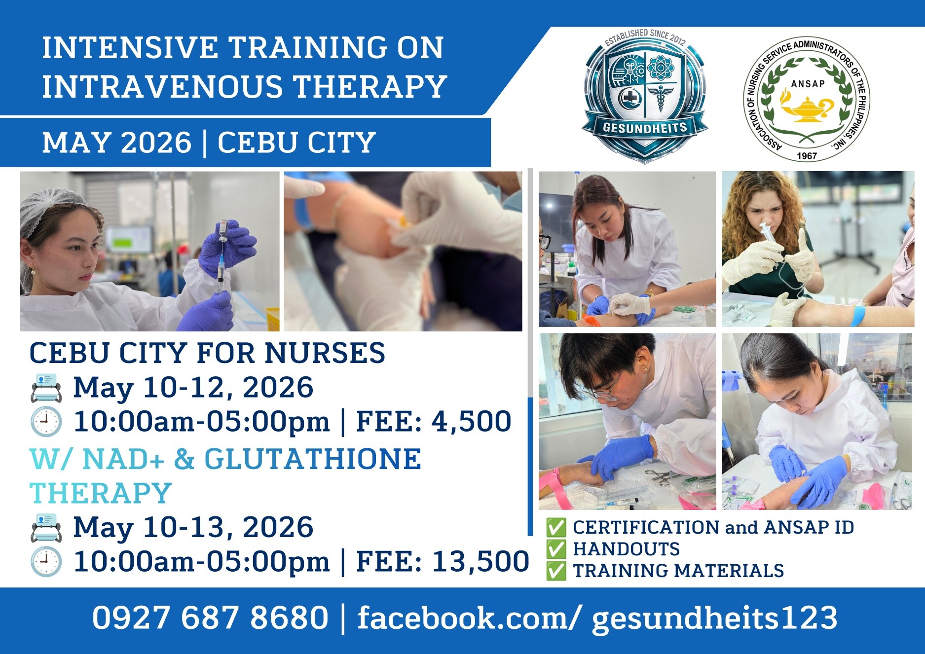 INTRAVENOUS / INFUSION THERAPY Training Date: May 10-12, 2026