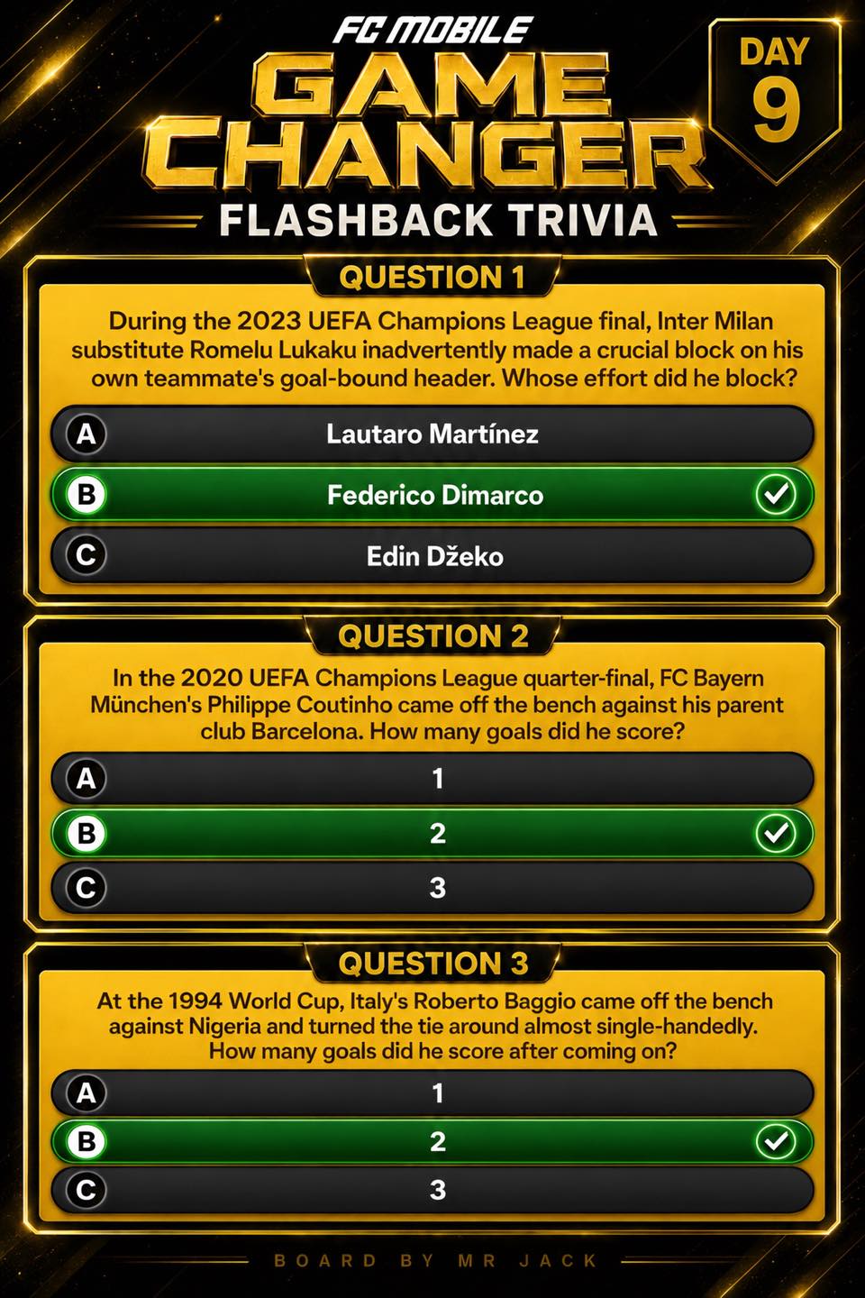 ØMI 『ANSWER...』FC・mobile会員限定版 FC Mobile Game Changer event day 9 flashback trivia answers