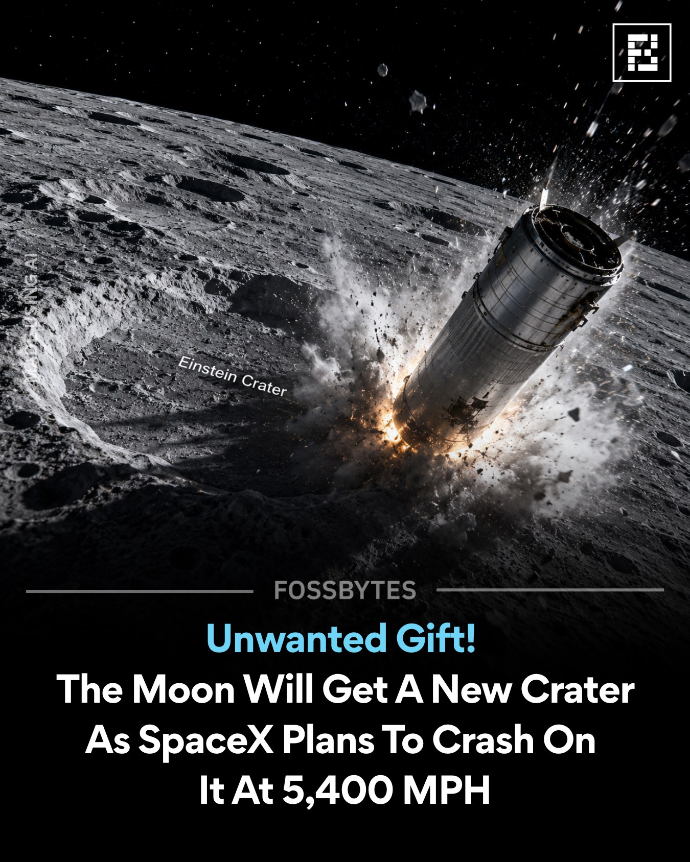 Fossbytes - A SpaceX Falcon 9 upper stage left drifting in space