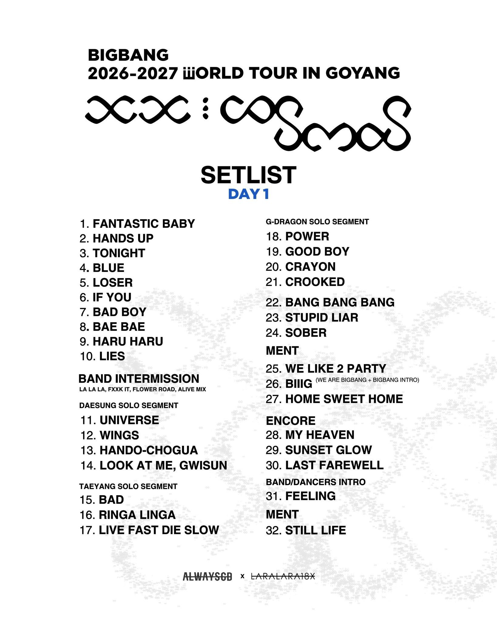 BIGBANG World Tour 2026 zip-up hoodie for sale in size M or XL