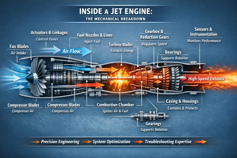 Aviation-knowledge - Inside a Jet Engine: Mechanical Engineering ...