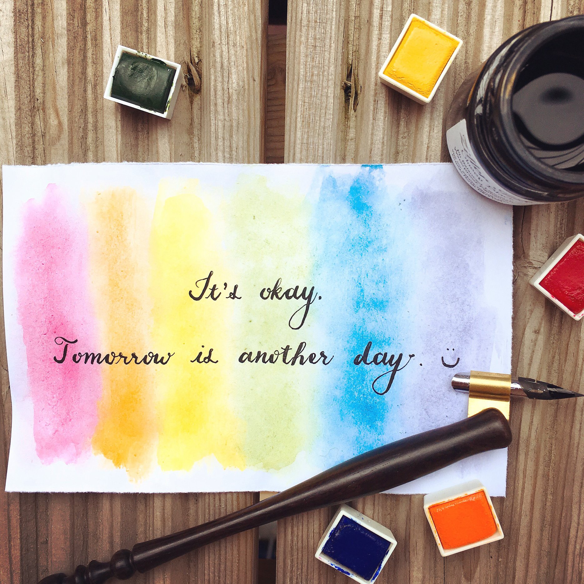 親愛的 沒有關係 明天又是新的開始 ：） #calligraphy... - Calligraphy Studio | Facebook