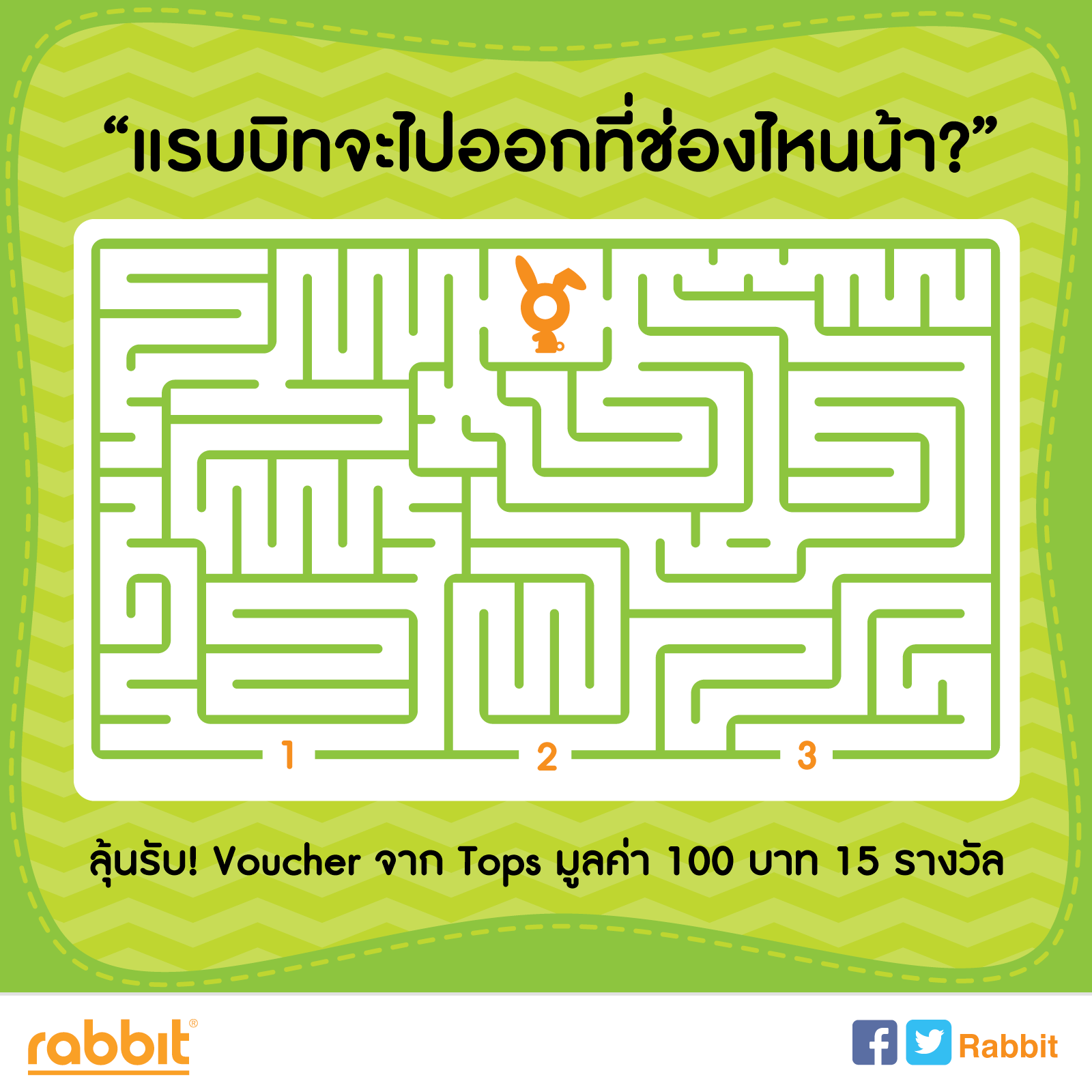 Rabbit Card - เกมส์วันนี้ลุ้นรับ! Voucher จาก Tops...