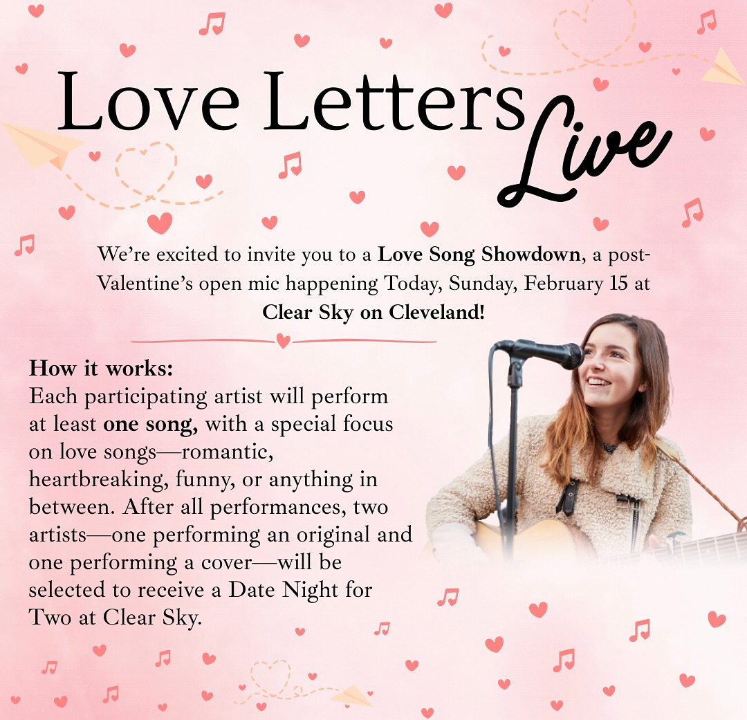 A romantic open mic is happening... - Clear Sky on Cleveland | Facebook