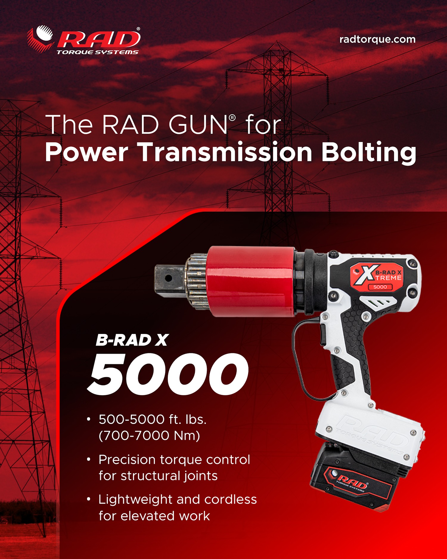 RAD - The B-RAD X is ready for the climb. Power transmission lines ...