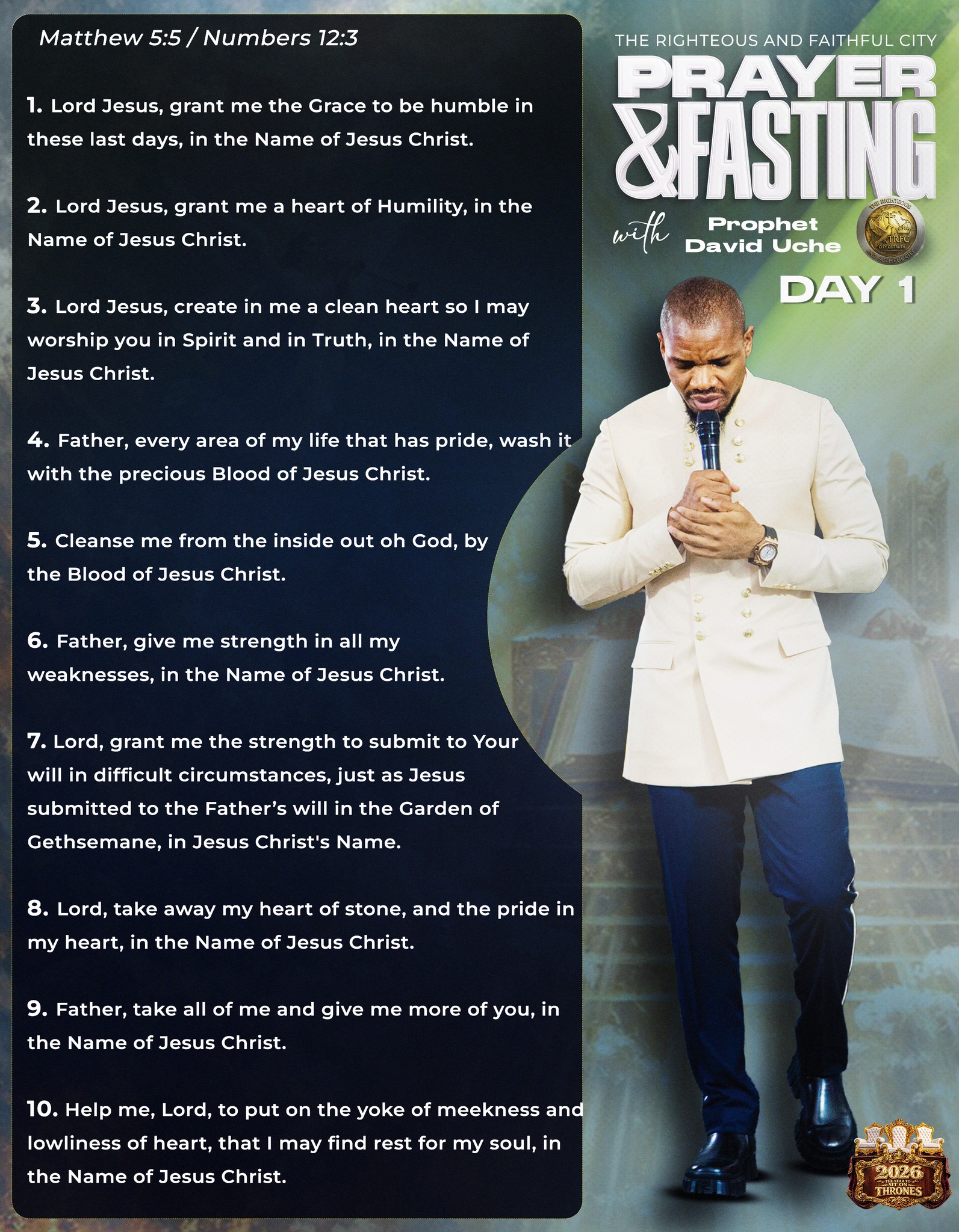 7 DAYS PRAYER AND FASTING WITH PROPHET DAVID UCHE DAY 1 OF 7