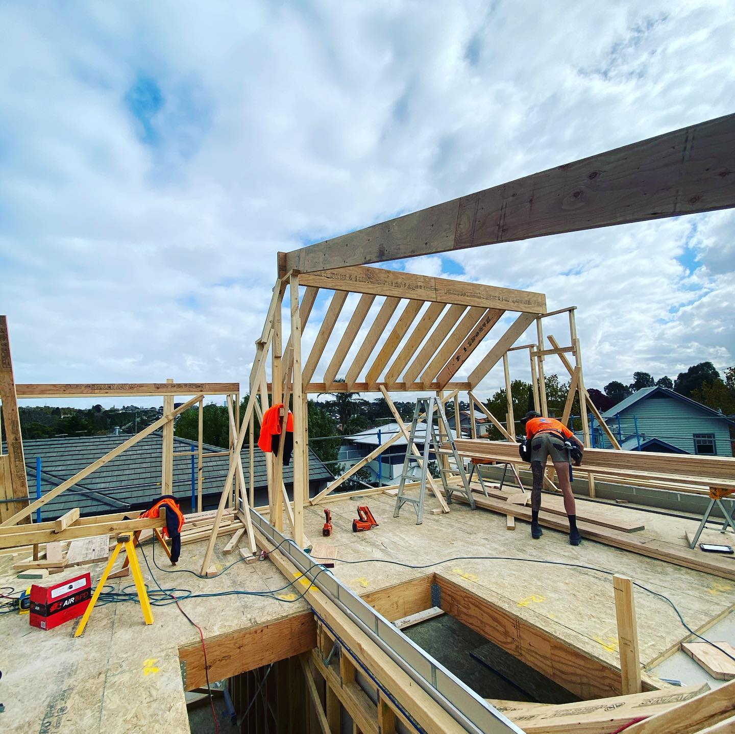 Hand pitched roof going up.... - Eastern Building Group | Facebook