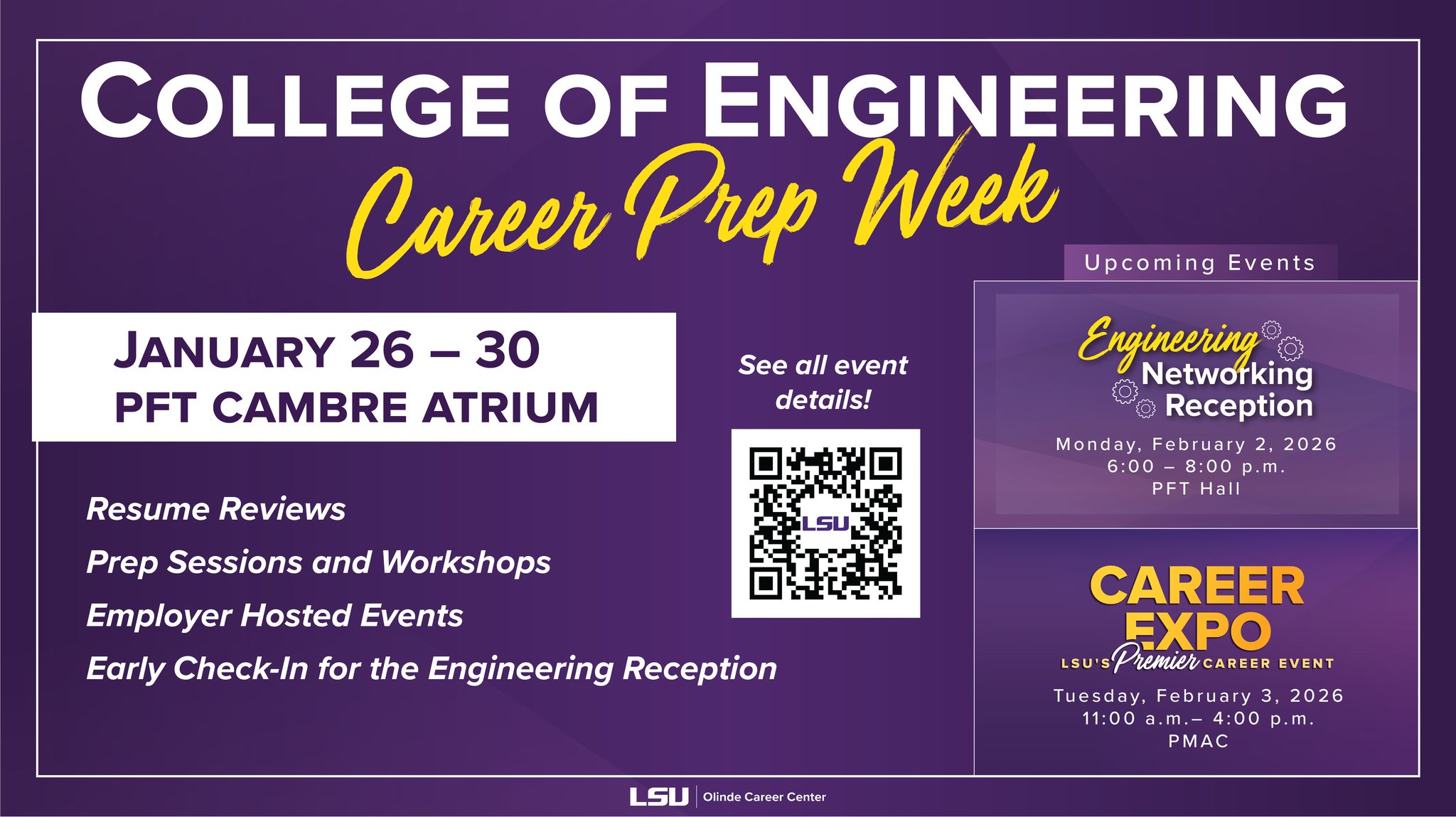 LSU - Career Prep Week starts Monday, January 26, in the Cambre Atrium ...