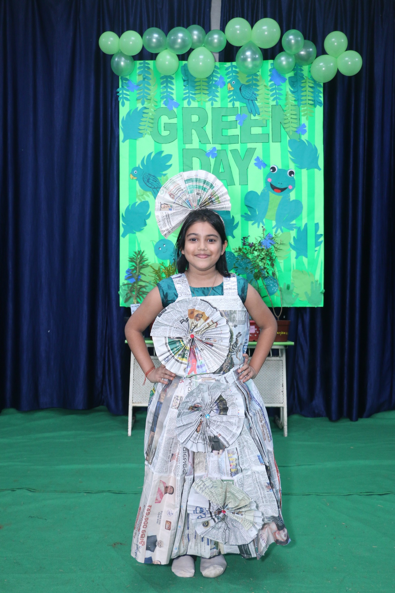 green dress competition Day Celebration & Fancy 🌿 A day filled with creativity, colours, and a commitment to a greener future! 💚 Our young stars impressed everyone with their wonderful costumes and Size_4