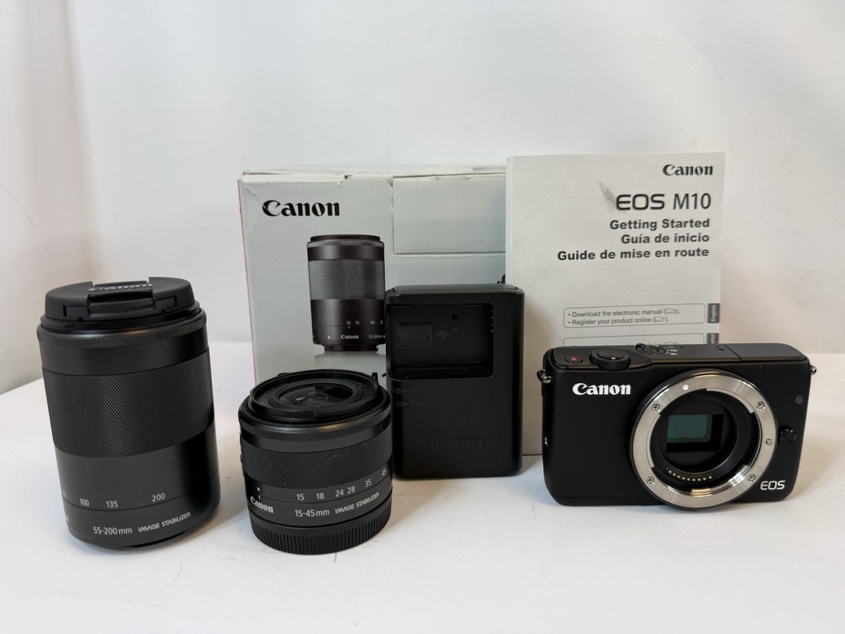 New! Canon EOS M10 Mirrorless Digital Camera EF-M 15-45mm Lens 