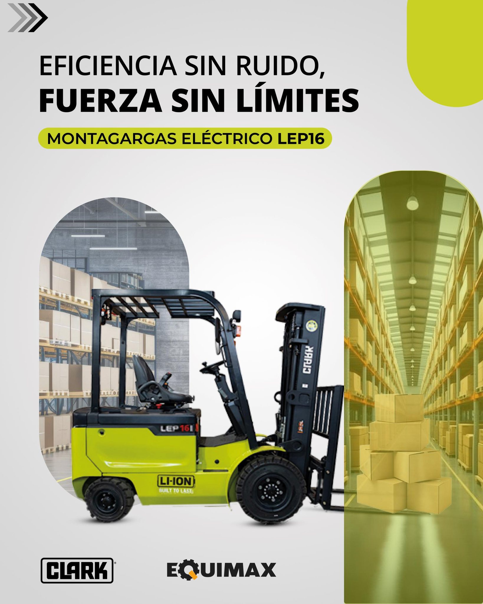 Equimax - El Montacargas Eléctrico LEP16 ofrece una capacidad de carga ...
