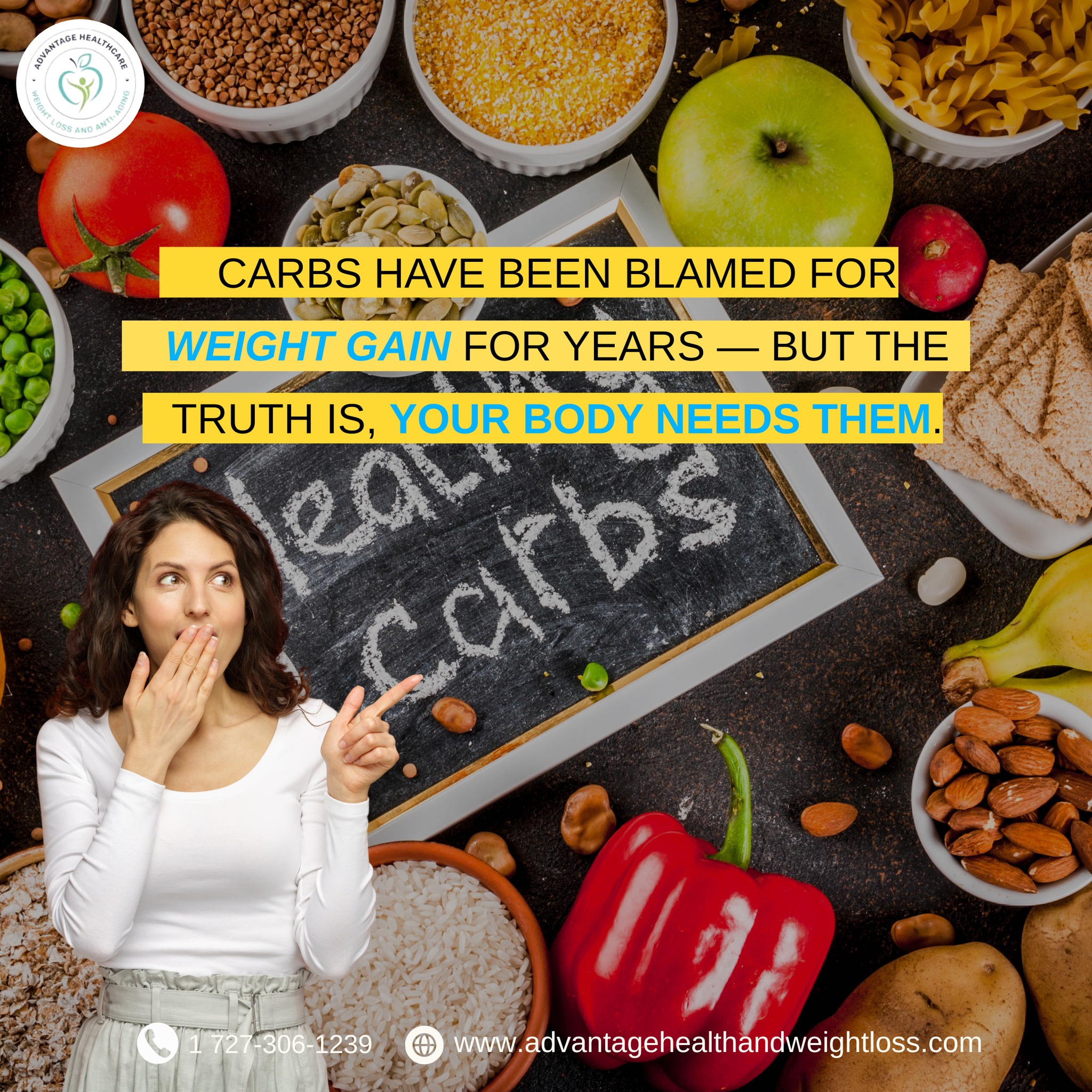 Advantage - 💡 𝗡𝗼, 𝗖𝗮𝗿𝗯𝘀 𝗔𝗿𝗲 𝗡𝗼𝘁 𝗬𝗼𝘂𝗿 𝗘𝗻𝗲𝗺𝘆. Carbs have been blamed for ...
