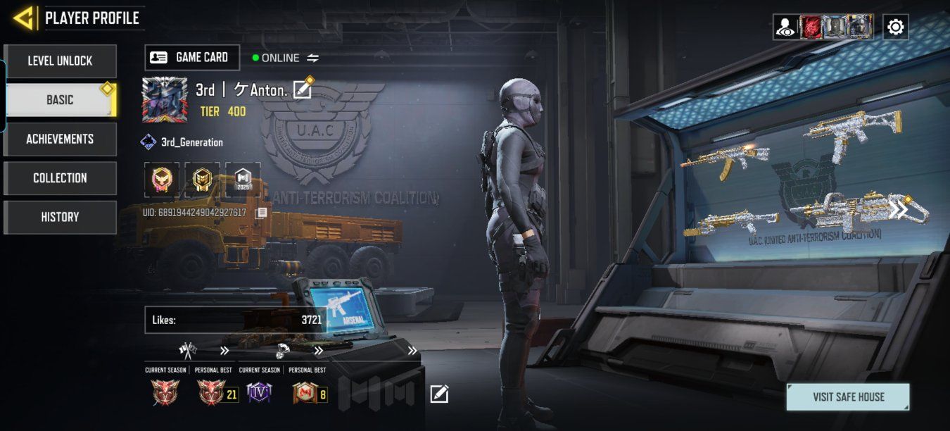 LFC (mp main) can also play BR PLAYER PROFILE LEVEL UNL OCK GAME