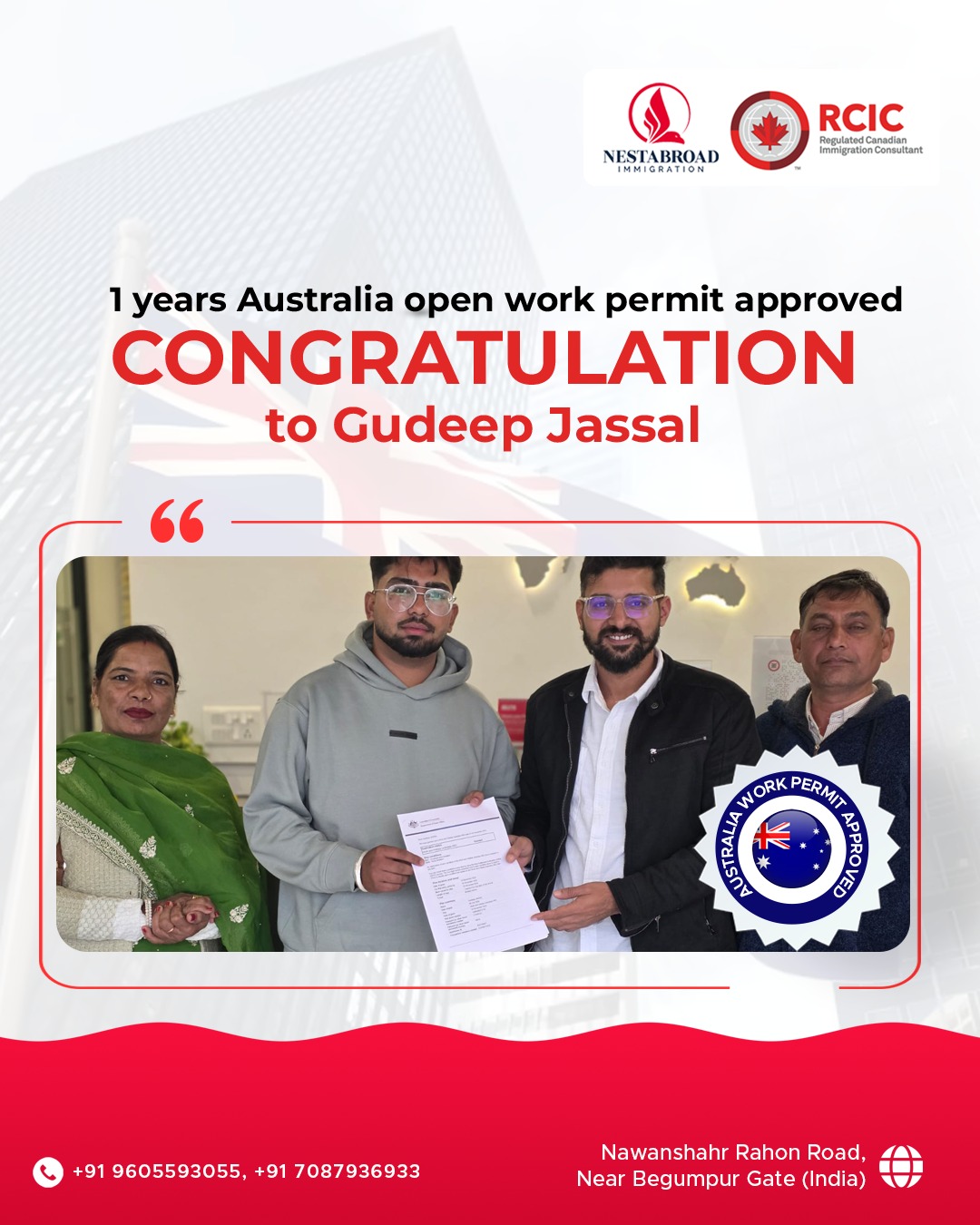 Nest - Big congratulations to Gudeep Jassal! 🇦🇺 1-Year Australia Open ...