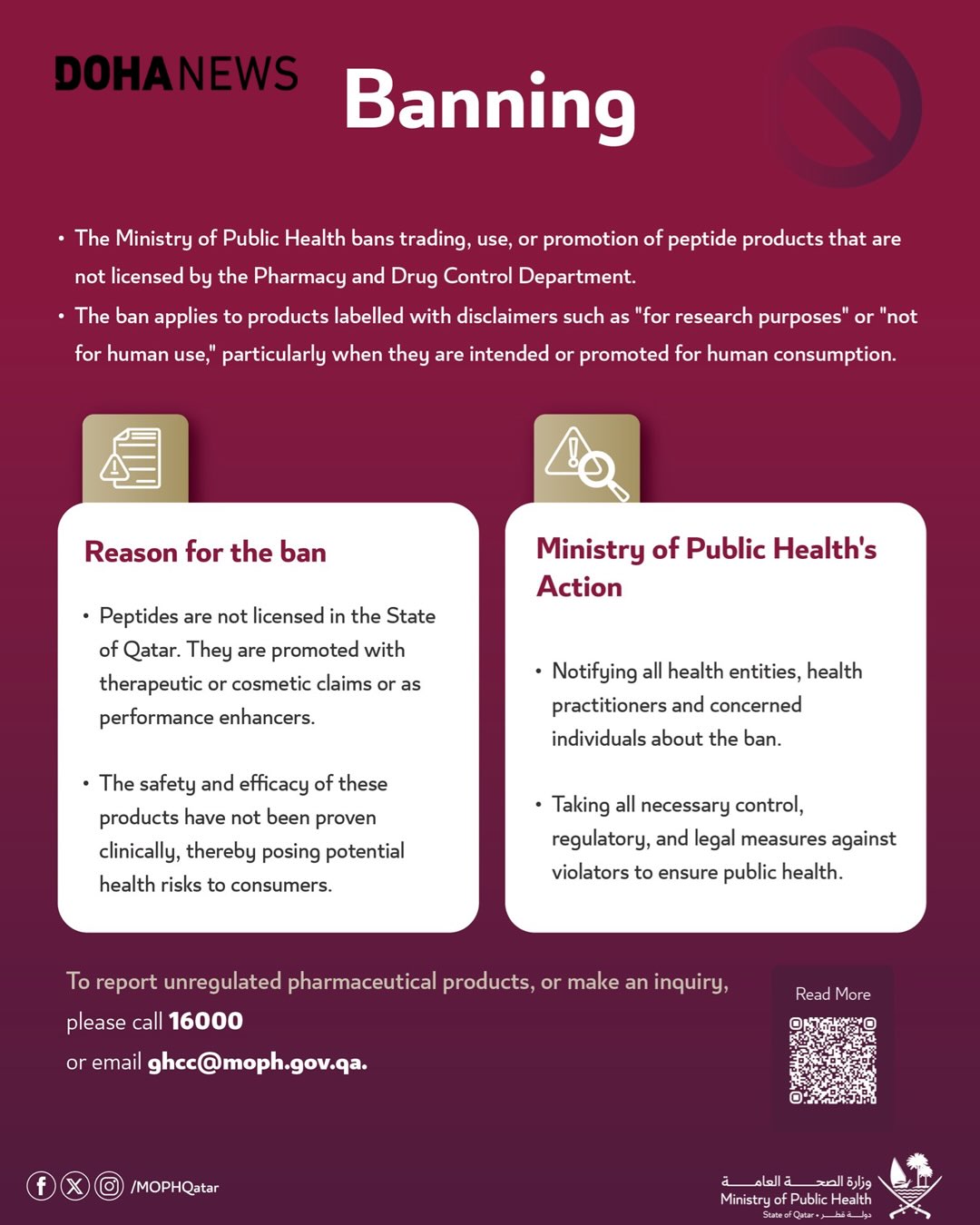bpc 157 banned in india Qatar's Ministry of Public Health [MOPH] has the importation, trade, prescribing, dispensing, injection, use and promotion of unlicensed peptide products, including BPC-157, Retatrutide and MOTS-c. an announcement on Thursday, the Semaglutide with pyridoxine: complete Dog health care products Color:Purple