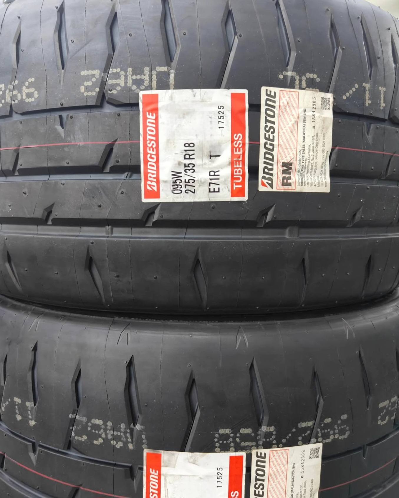 275/35/18 BRIDGESTONE POTENZA RE71RS YEAR 2024 . . 1pcs Rm1280 