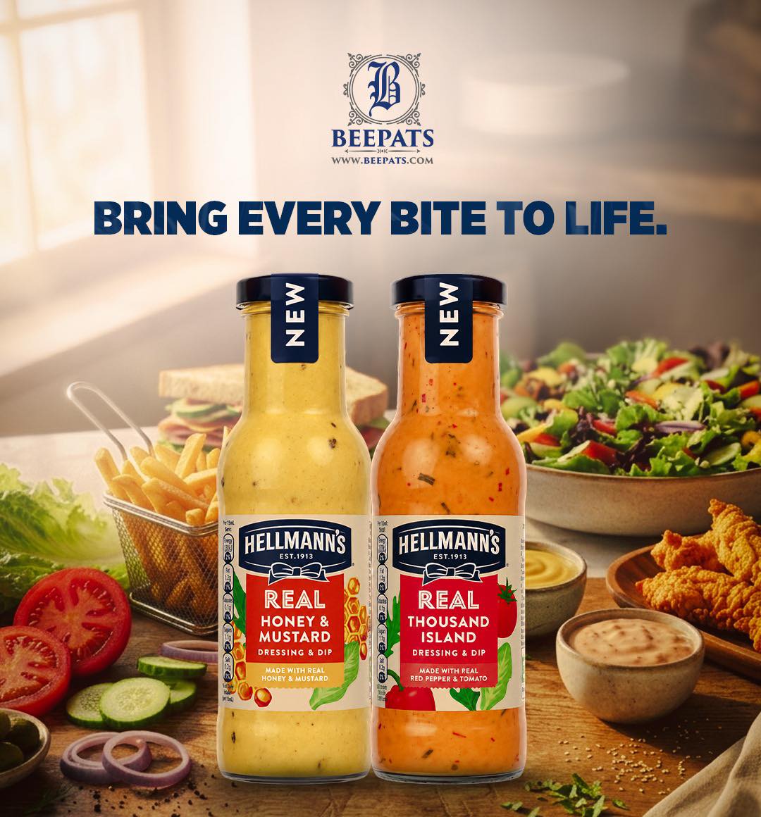 hellmann's classic house salad dressing Real Honey & Mustard and Thousand Island now at Beepats Color:SPICE
