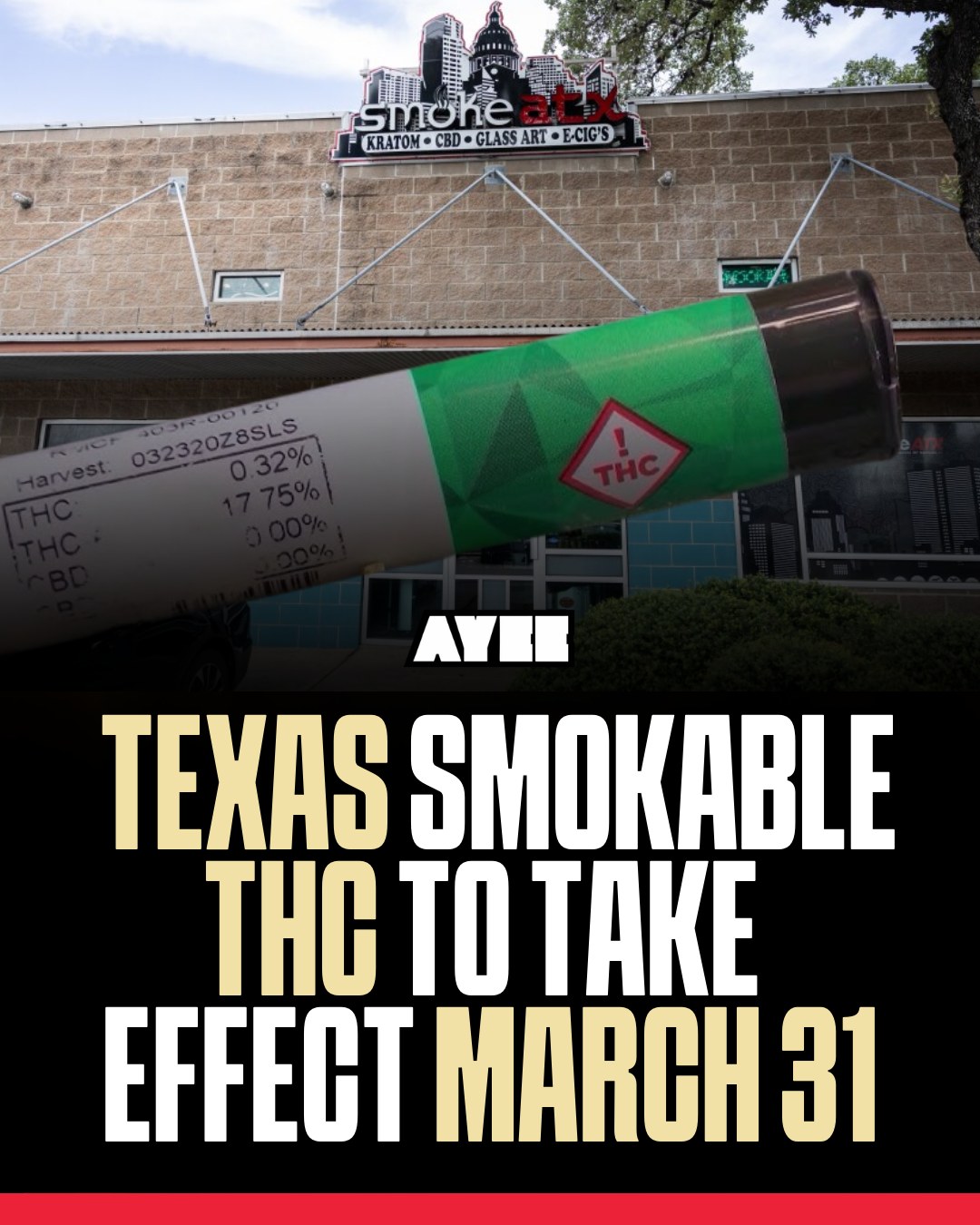 Texas ban on selling smokable THC takes effect March 31 👀🧐
