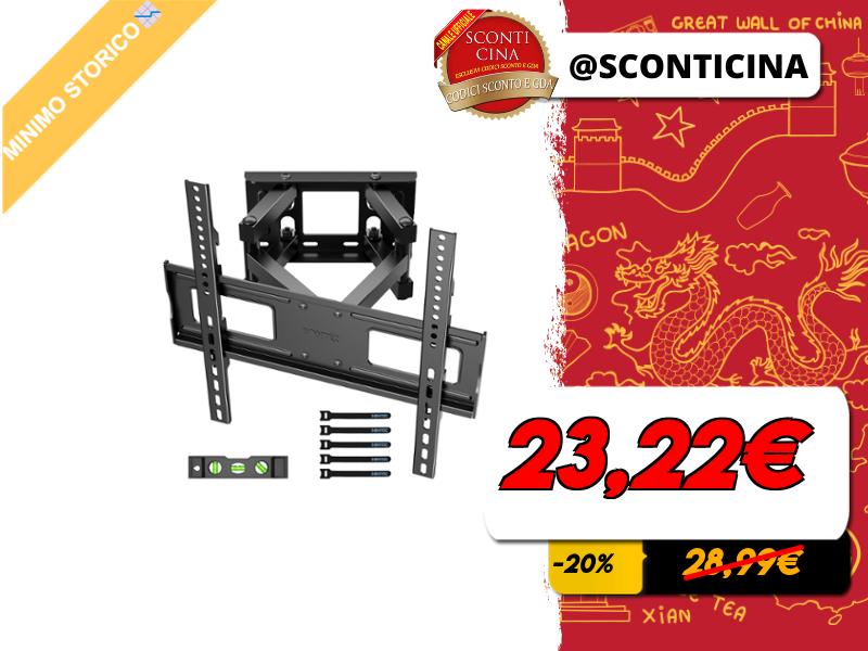 BONTEC Staffa TV Per Schero Al Plasa LED/ LCD/ OLED Da 17-45 Pollici, Inclinabile Ultra