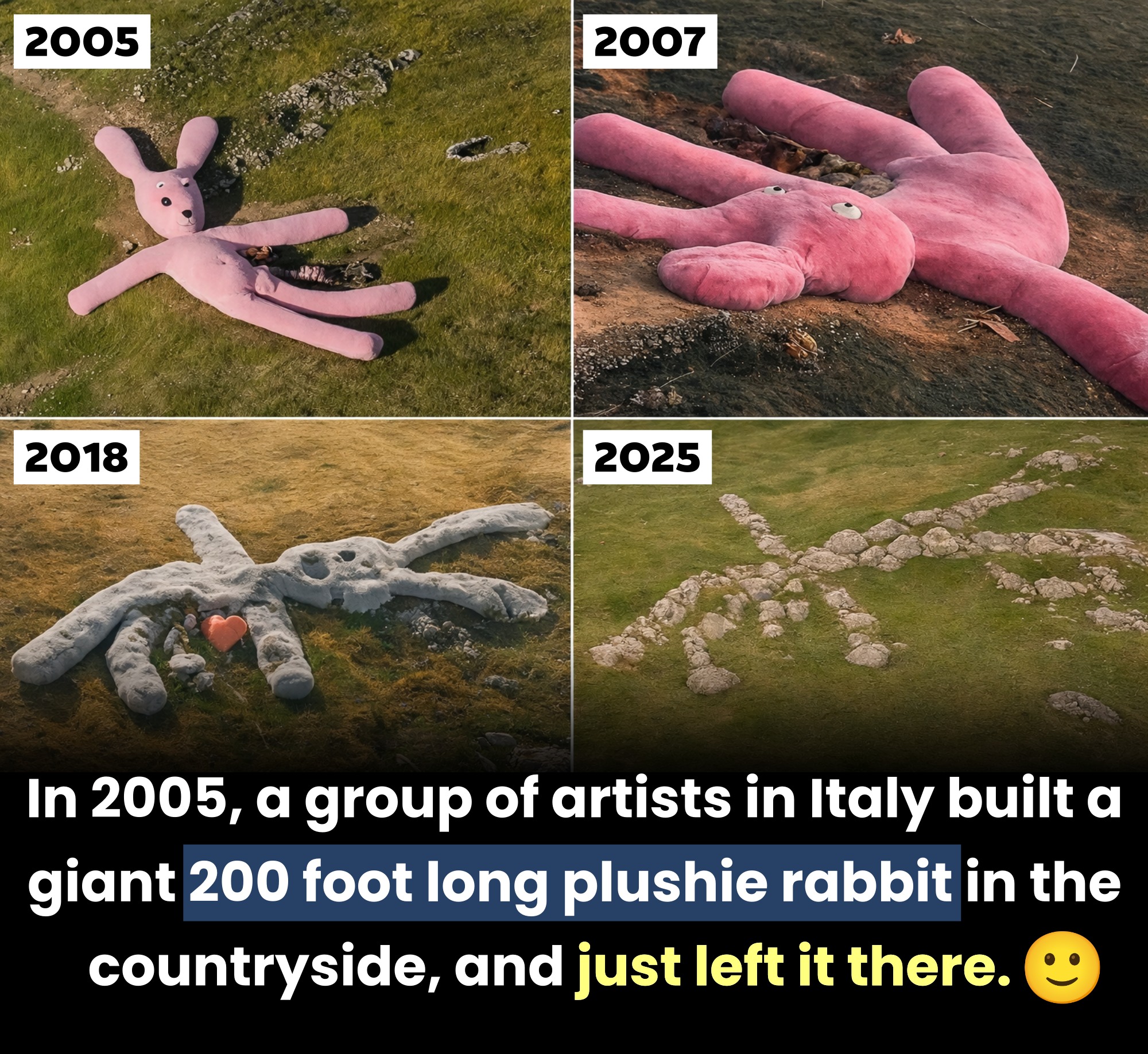 No - In 2005, an Austrian art group called Gelitin dragged a 200-foot ...