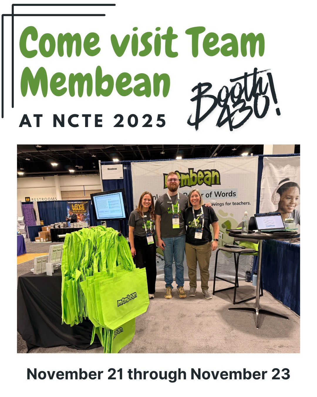 Membean - We're LIVE at NCTE 2025! 🙌 The Membean crew... | Facebook