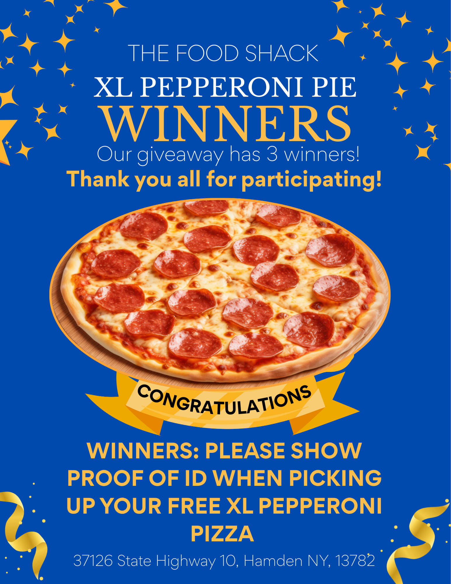 The Food - Congratulations to the winners of our online pepperoni pizza ...