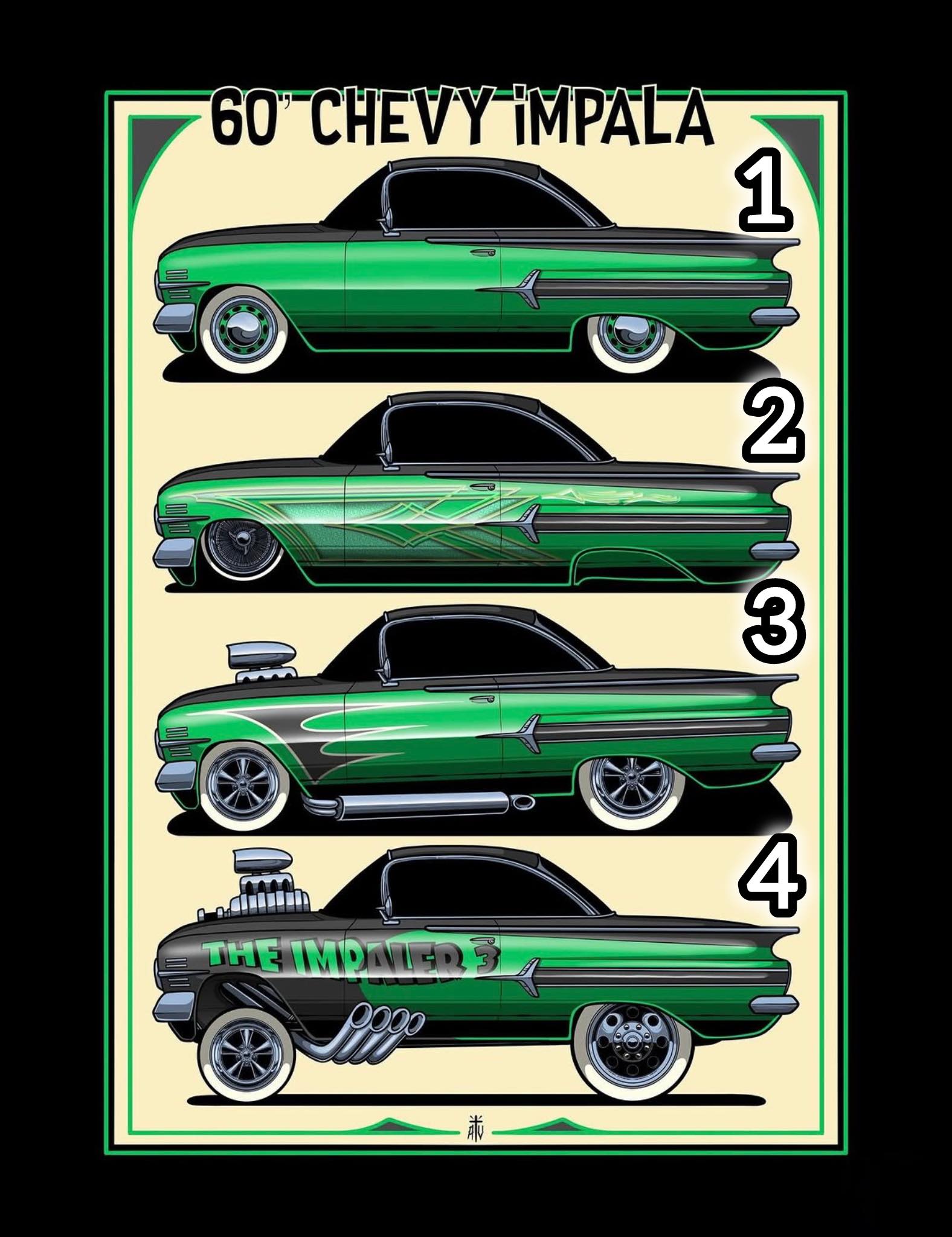 Chevrolet Impala 63' A3 (42x30cm) pencils & markers Definitely
