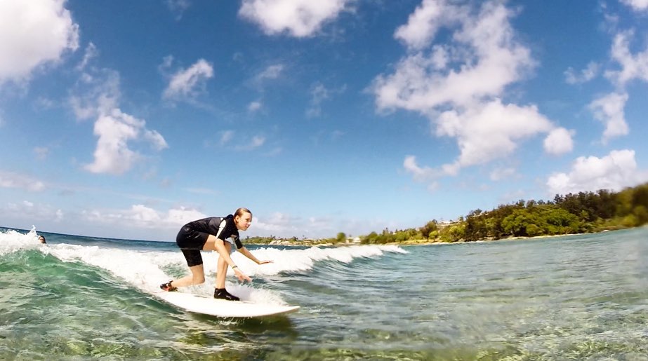 Vanuatu Kite & Surfing - First lesson and already standing on a small ...