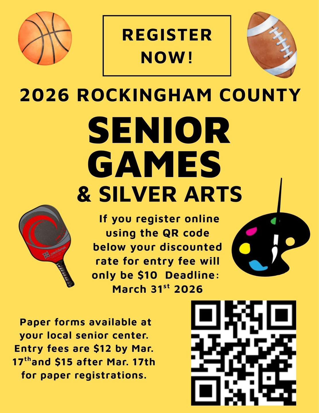 Rockingham - Register Now for 2026 Senior Games and SilverArts. Use QR ...