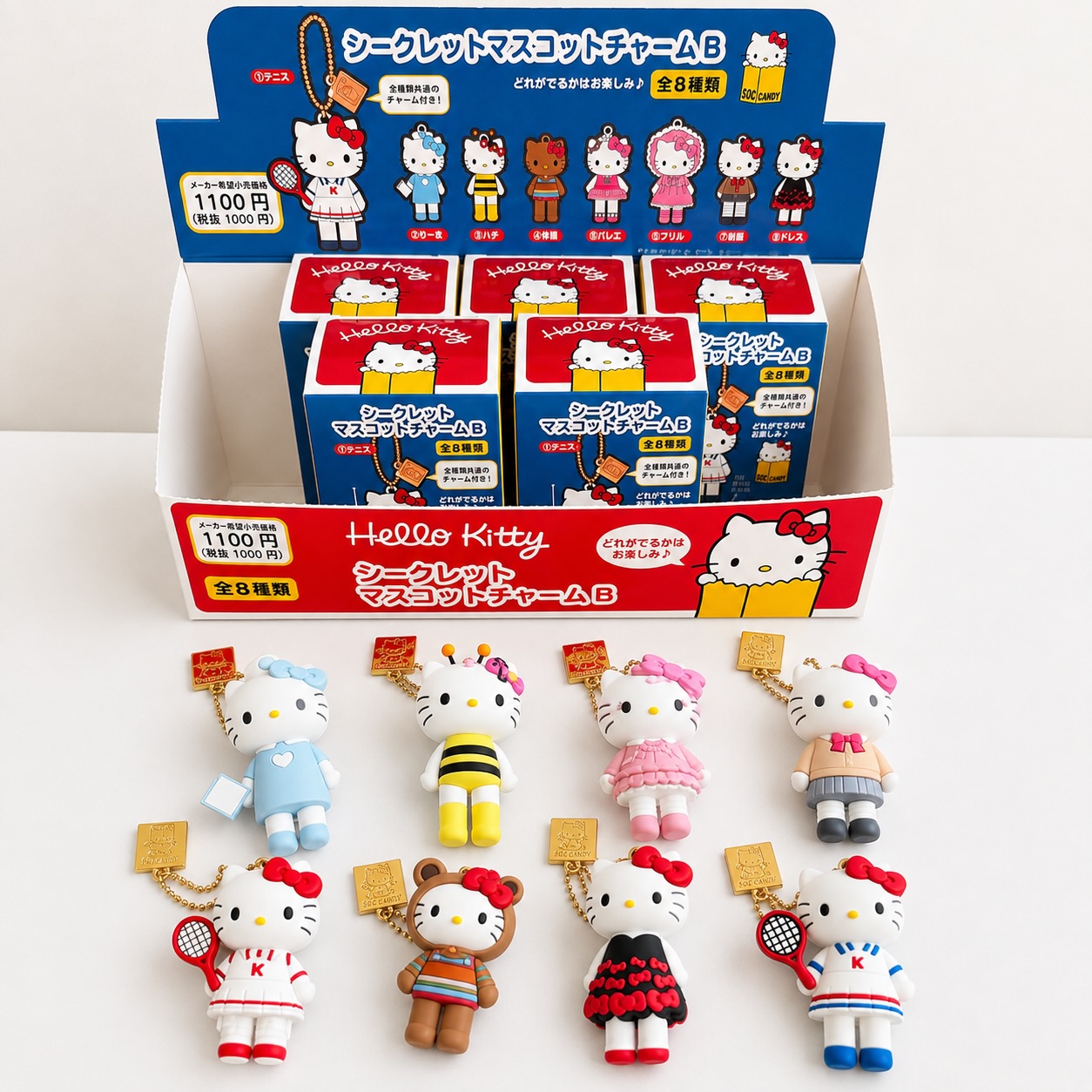 Hello Kitty シークレットマスコットチャームA 全8種 🚨กล่องสุ่ม HELLO KITTY 50th ANNIVERSARY 🚨 ของเข้าแล้ว แต่ไม่เยอะ
