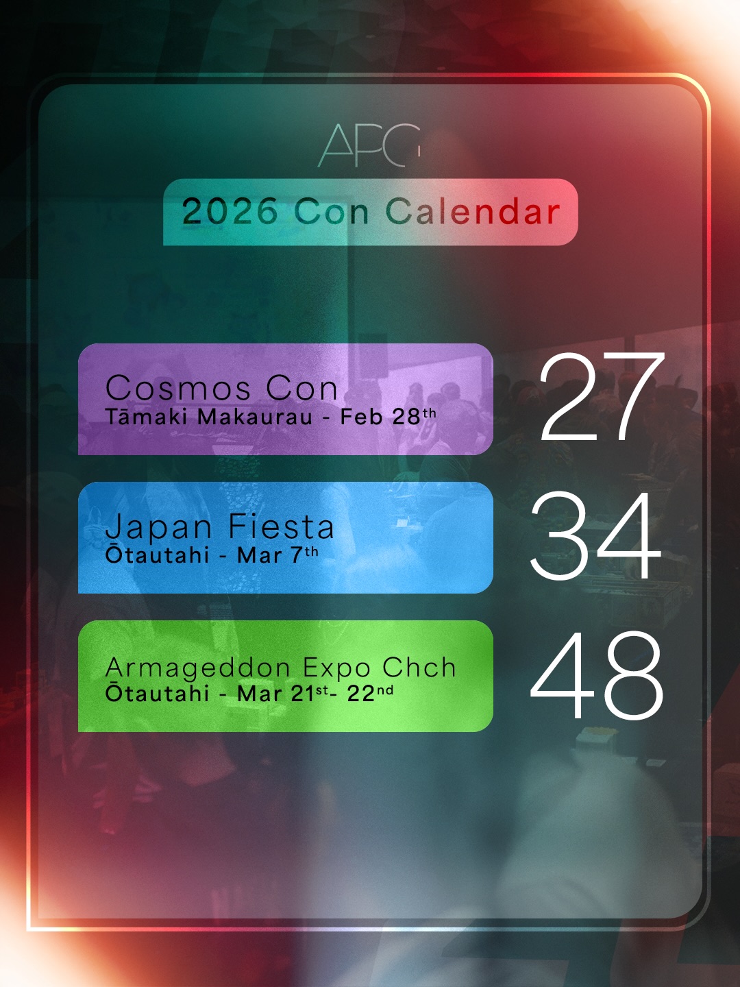 APG Media - Welcome back to your 2026 APG Con Calendar!... | Facebook
