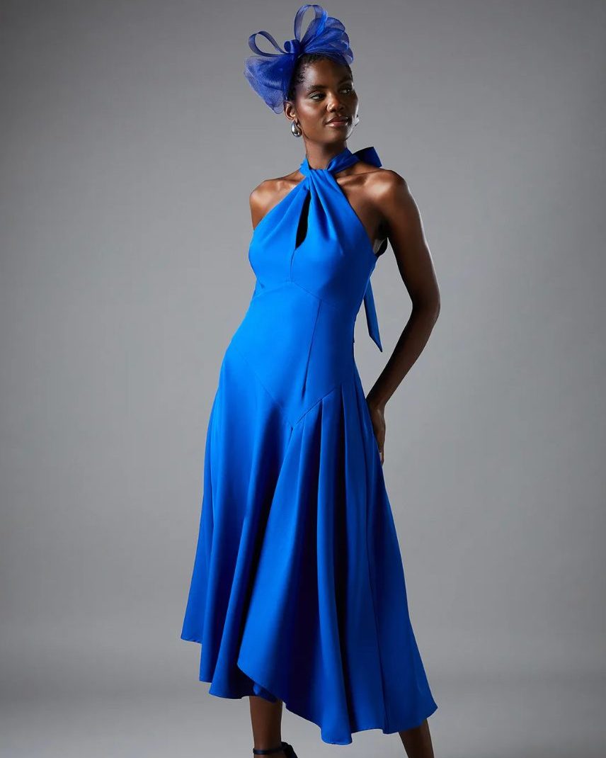 flower print chiffon dress Poppy Floral Sloane features convertible straps Size:40L30 OCT Halter Rust Colored Bridesmaid