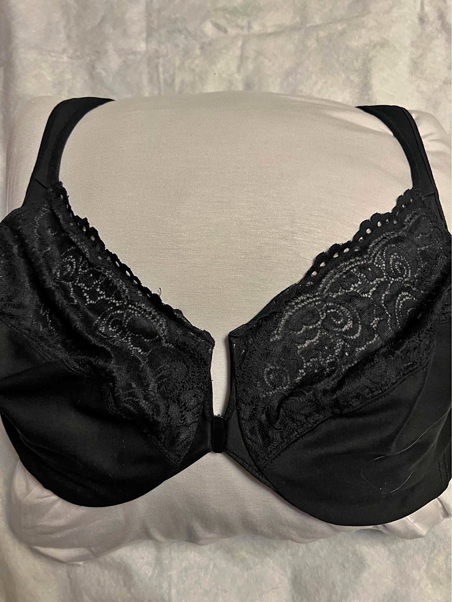 Glamorize lace plunge bra, 44F (DDD), front close, underwire, unlined ...