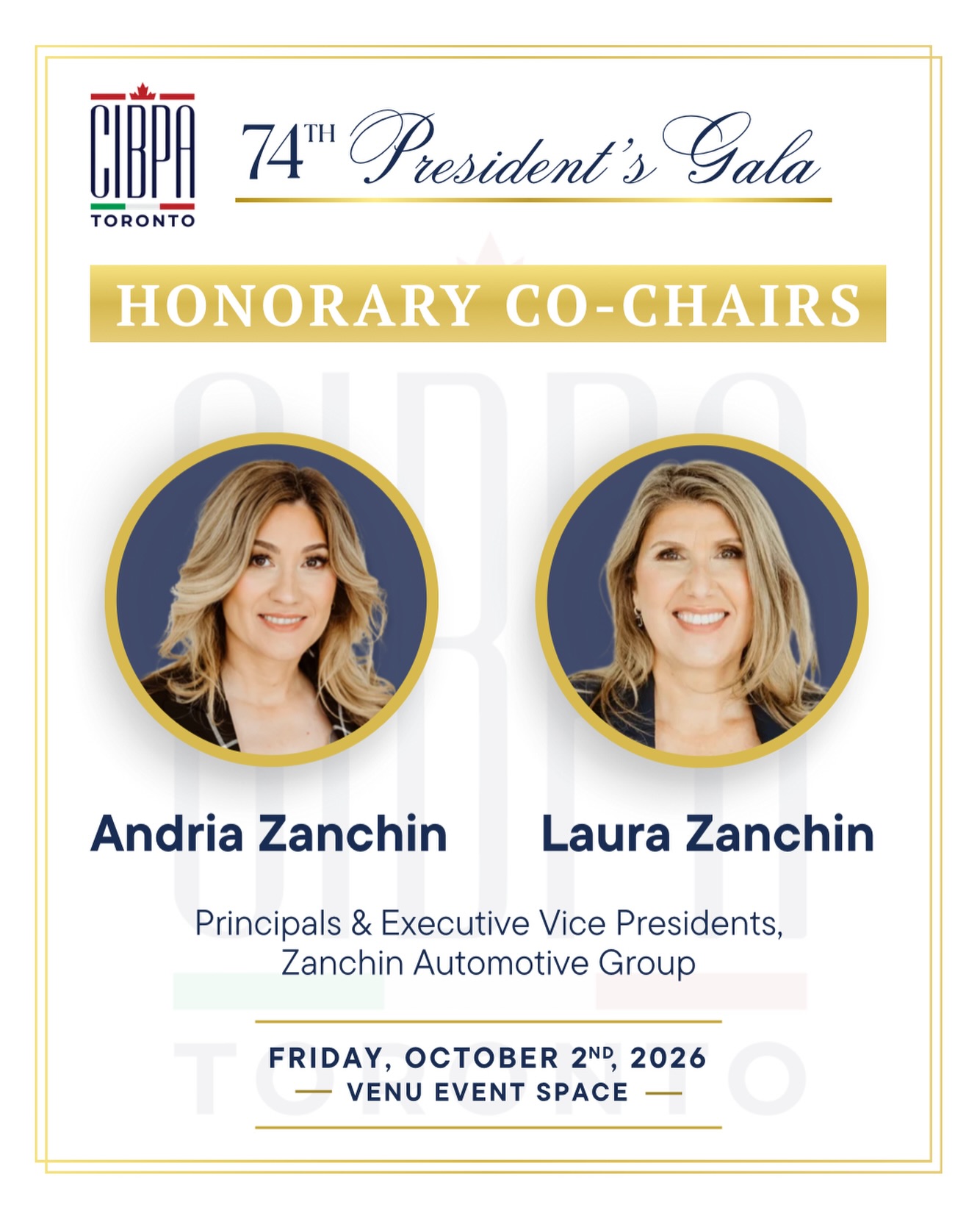 We are proud to announce Andria Zanchin and Laura Zanchin