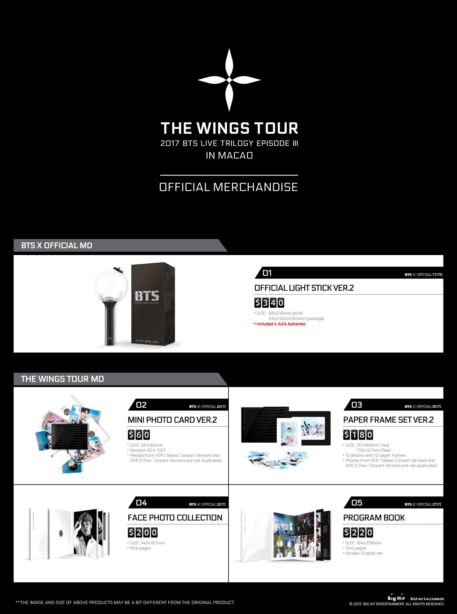 2017 BTS LIVE TRILOGY EPISODE III THE WINGS TOUR in Seoul공식 MD