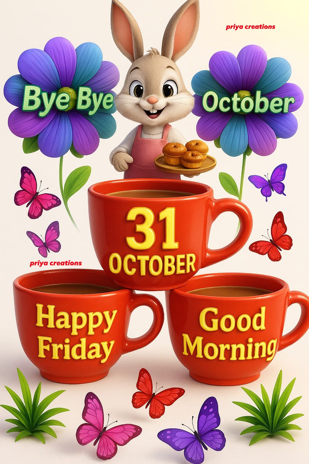 Priya creations - Bye Bye October Good Morning Happy... | Facebook