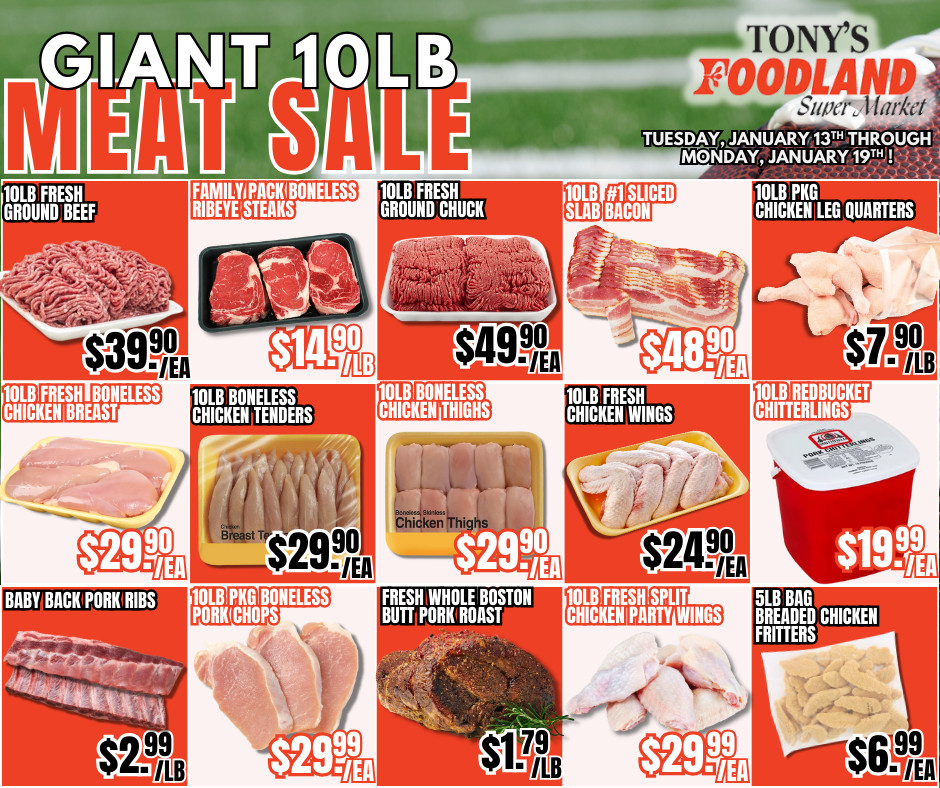 Tony's - 🏈🥩 TOUCHDOWN ON SAVINGS! Tony’s Foodland is bringing you our ...
