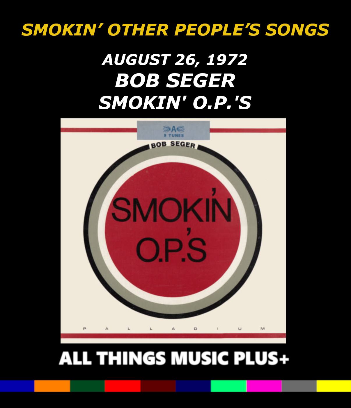 BOB SEGER/ボブ・シーガー/SMOKIN' O.P.'S/1972年 All - SMOKIN' O.P.'S: BOB SEGER BORROWS THE SONGBOOK ON THIS DATE