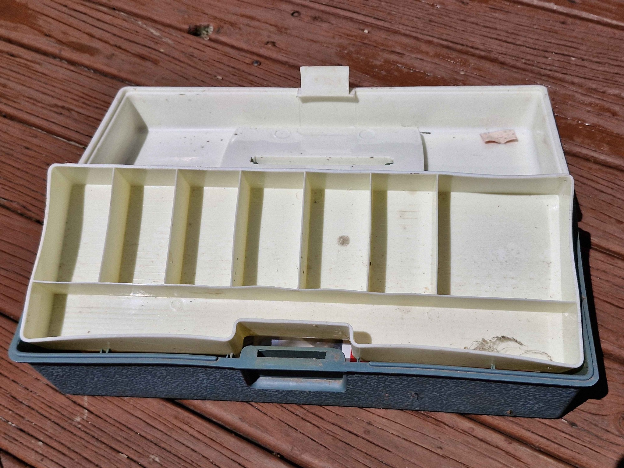 Fishing tackle box and gear - monoline hand reels hooks sinkers etc ...