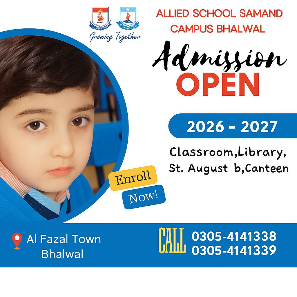 🎓 *Admissions Open for... - Allied School Bhalwal Campus | Facebook