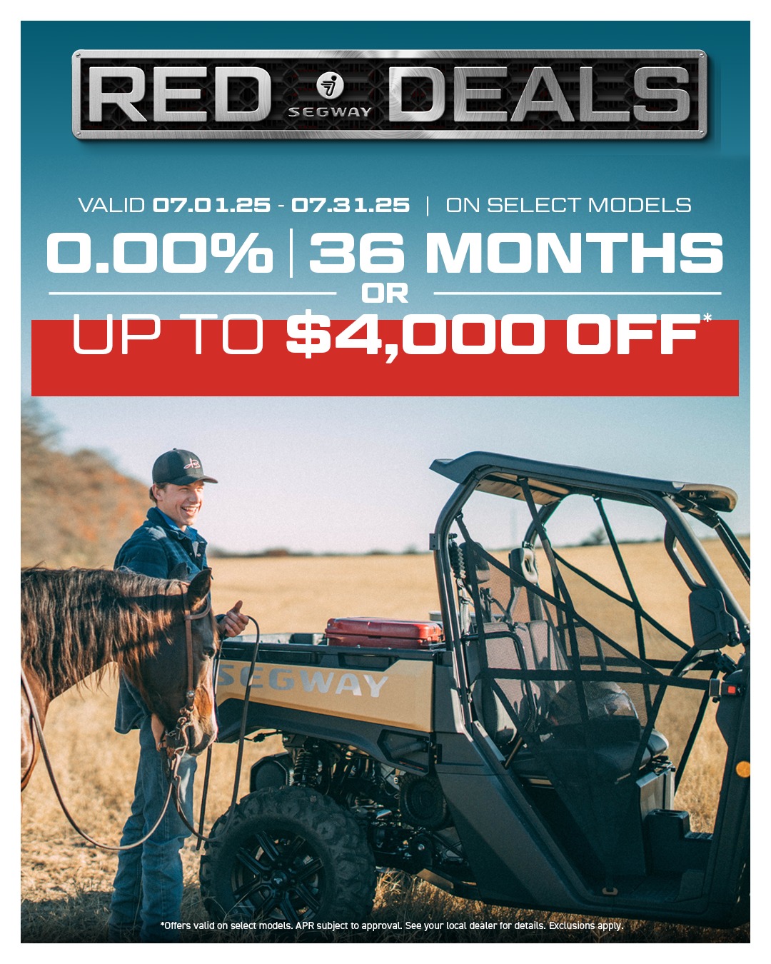 🚨 Red Deals End July 31st 🚨 Segway Utility Side x Side machines are ...