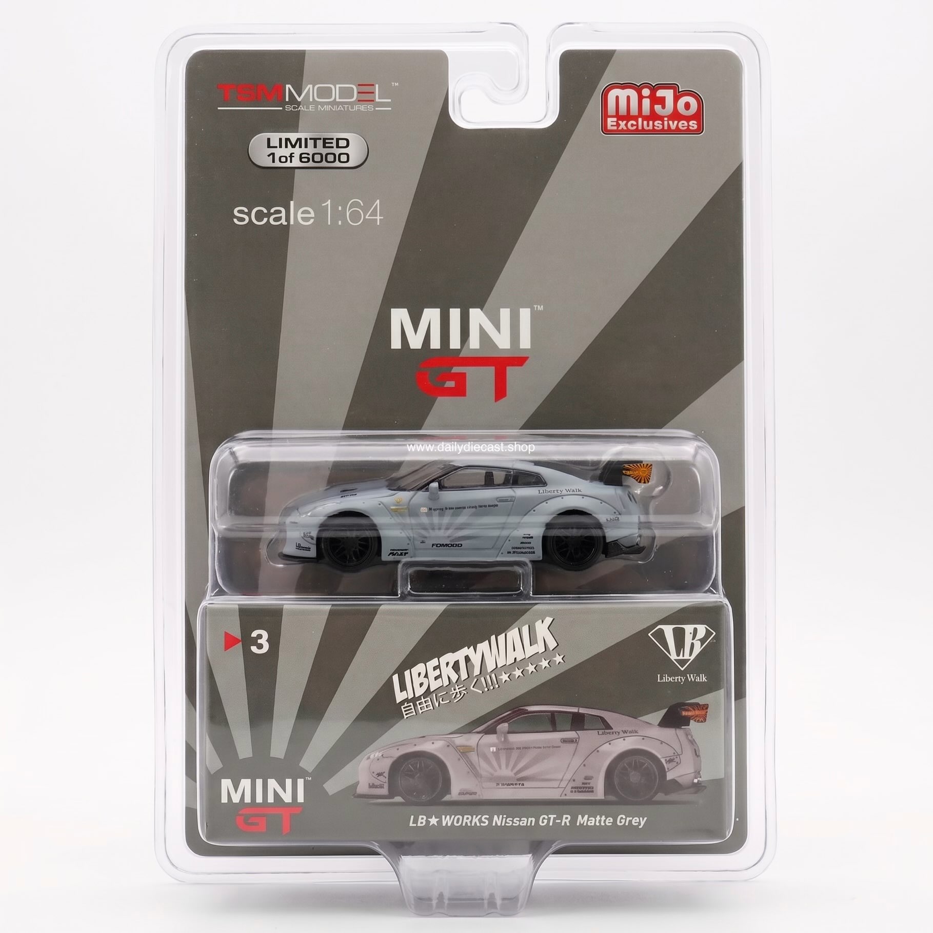 MINI GT　LBワークス　NISSAN GT-R　MATTE GREY 3 MINI GT LB☆WORKS Nissan GT-R Matte Grey Blister Curated grails
