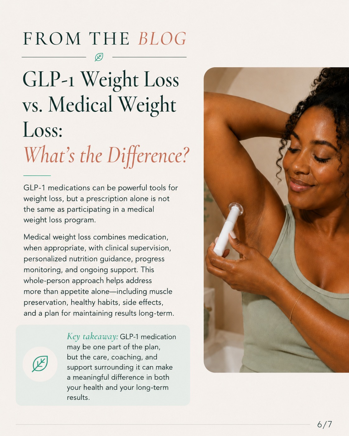 GLP-1 medications can be a helpful tool, but they should never be the entire plan. Ashley CNP, explains why successful treatment starts with a personalized assessment to make sure medication is appropriate