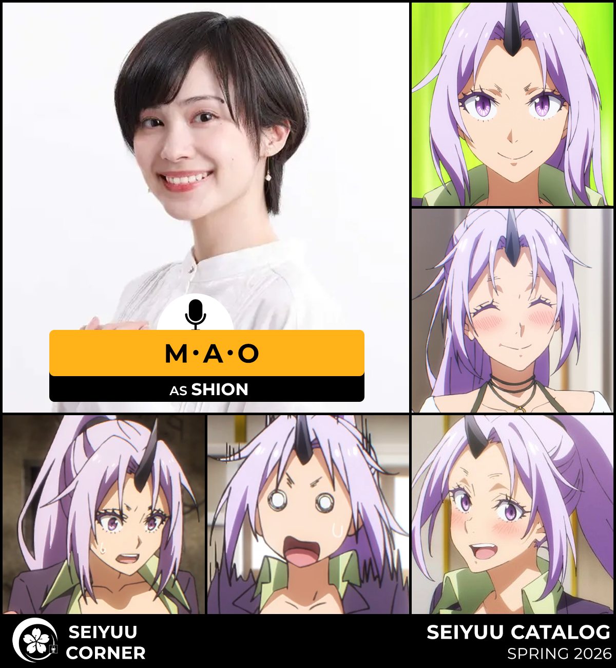 Seiyuu - M・A・O continues to voice the clumsy Shion in That Time