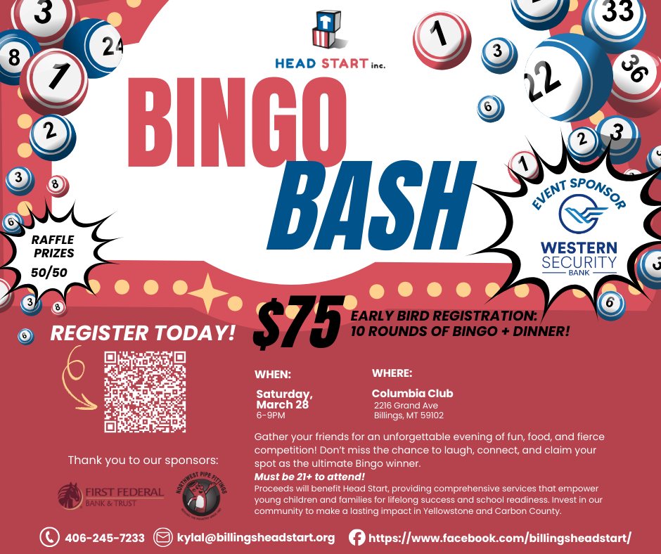 🎉 Bingo Bash 2026 🎉 Join us... - Head Start, Inc. - Billings | Facebook