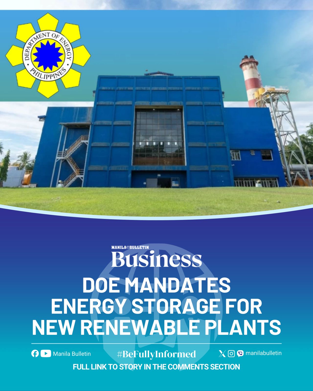 Manila - The Department of Energy (DOE) has mandated that developers of ...