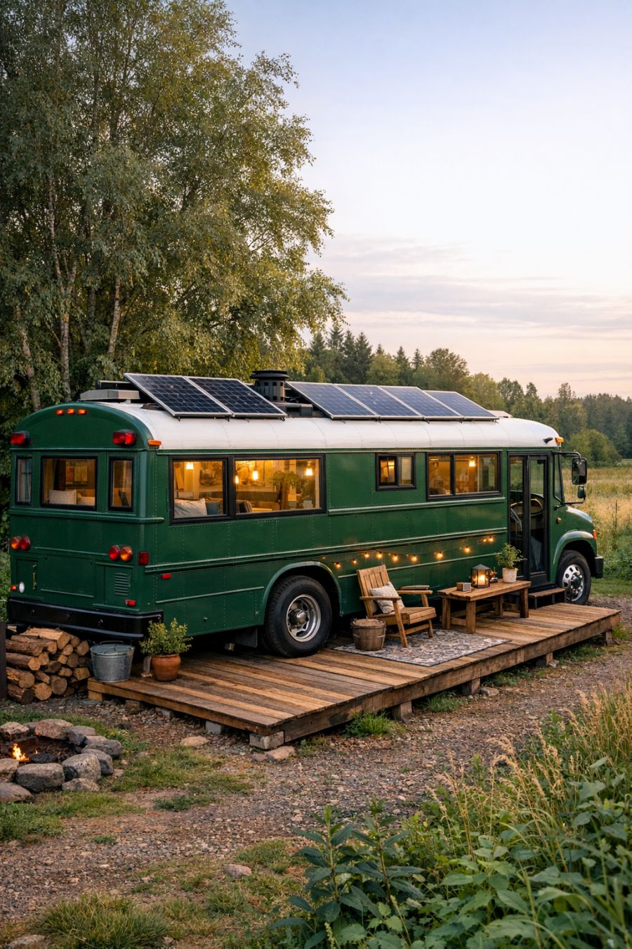 Converted - Step right inside this homey countryside converted bus with ...