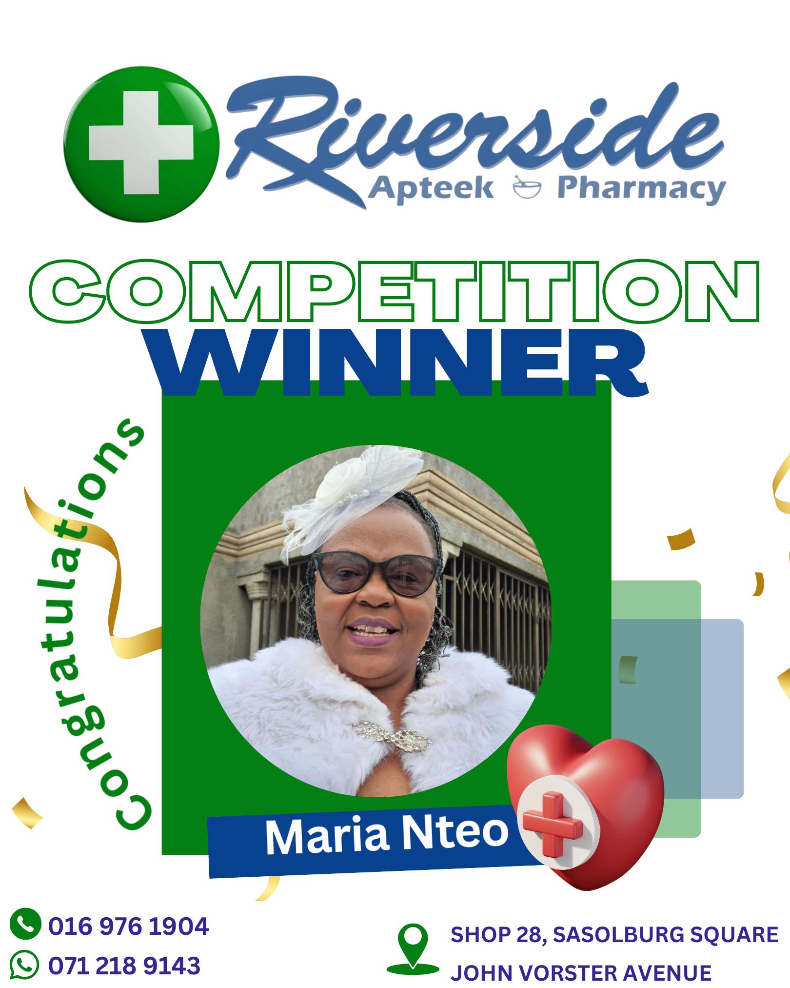 Riverside - Congratulations to Maria Nteo! We are pleased to announce ...